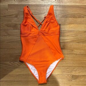 Vibrant Orange One-Piece Swimsuit